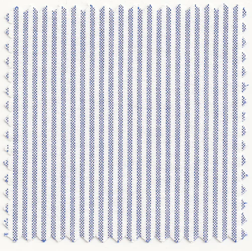 Blue & White University Stripe Two-Ply 100% Pima Cotton Oxford