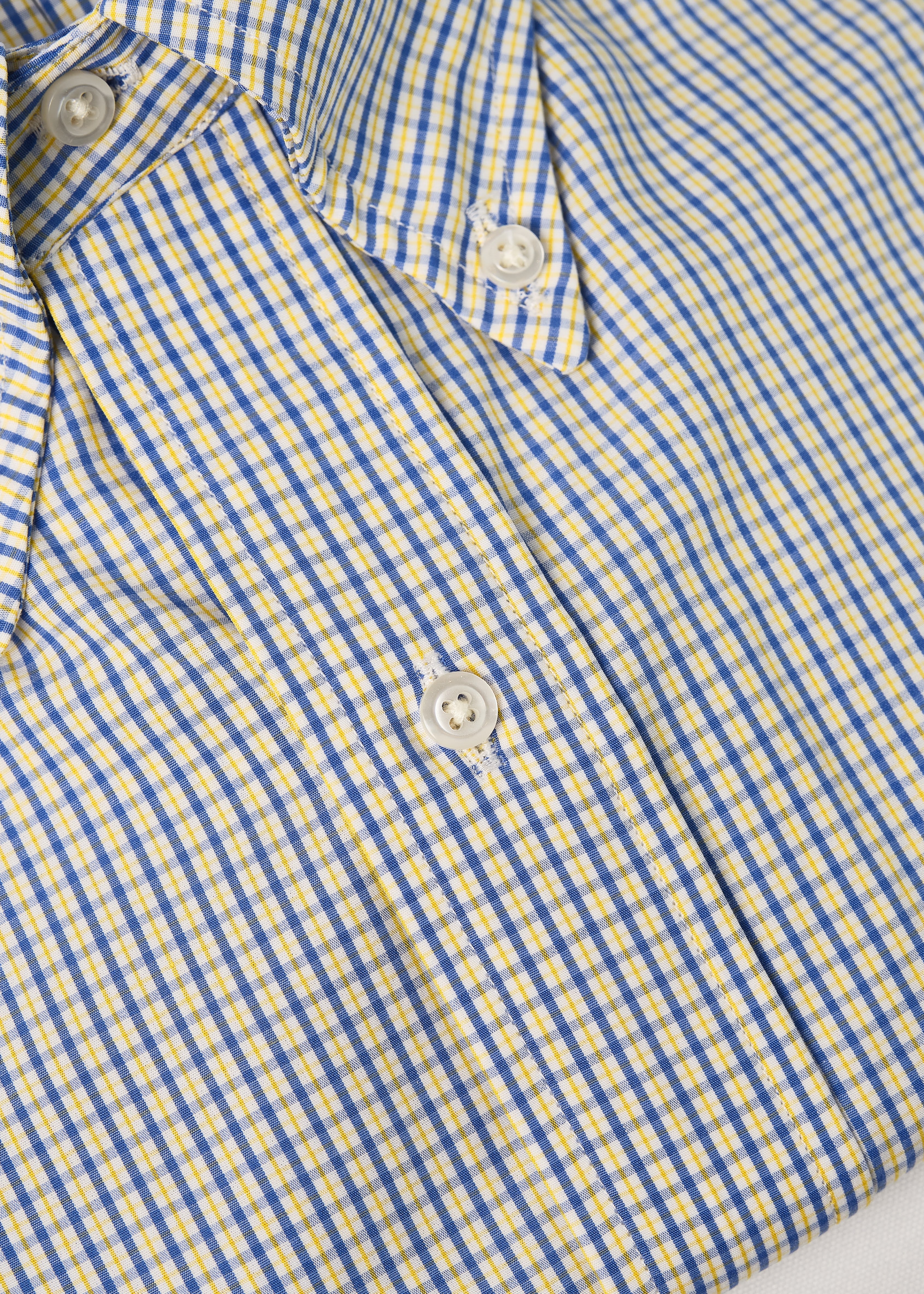 Blue/Yellow Small Check Broadcloth - Image 3