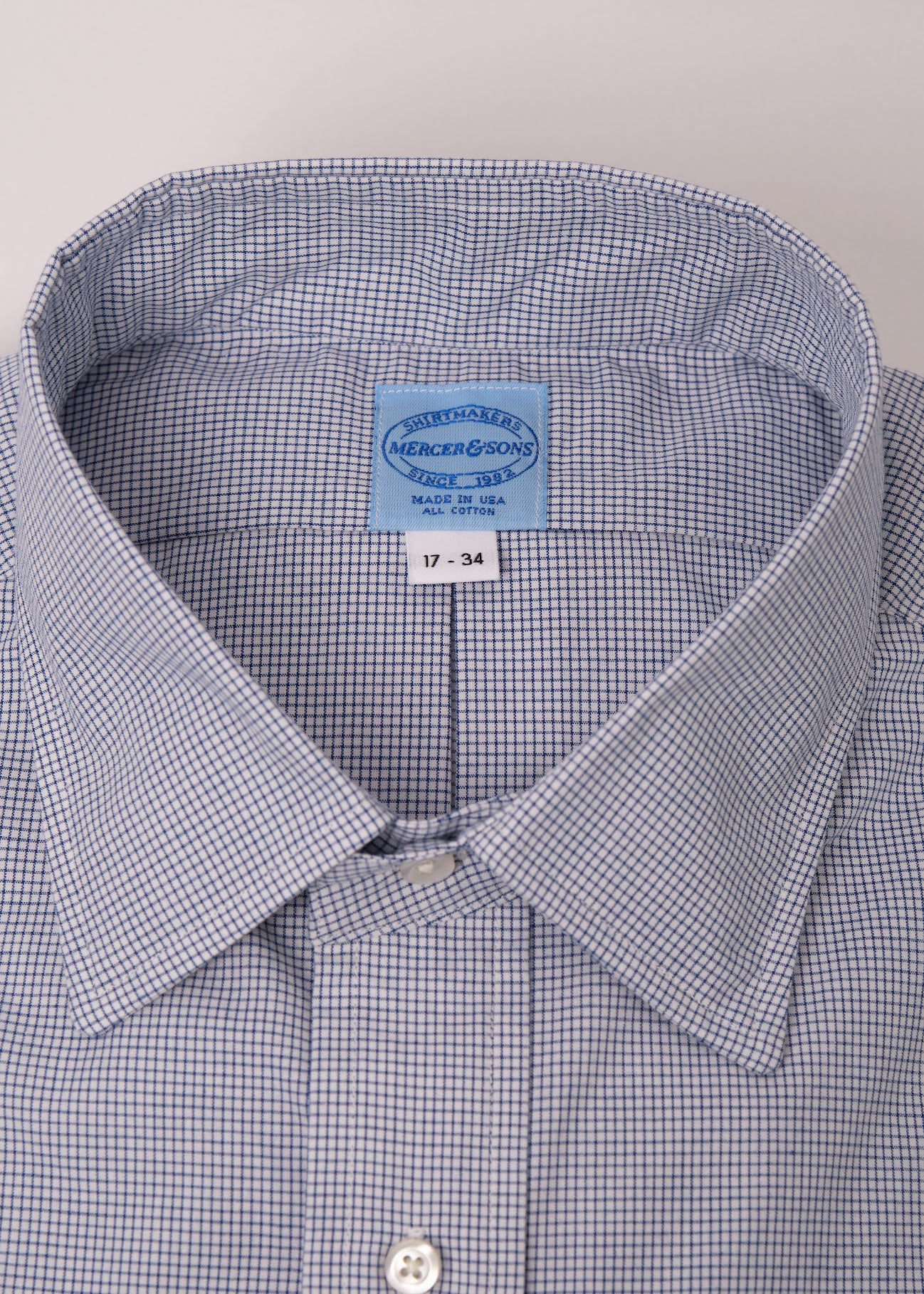 British Navy on White 2MM Graph Check Broadcloth - Image 3