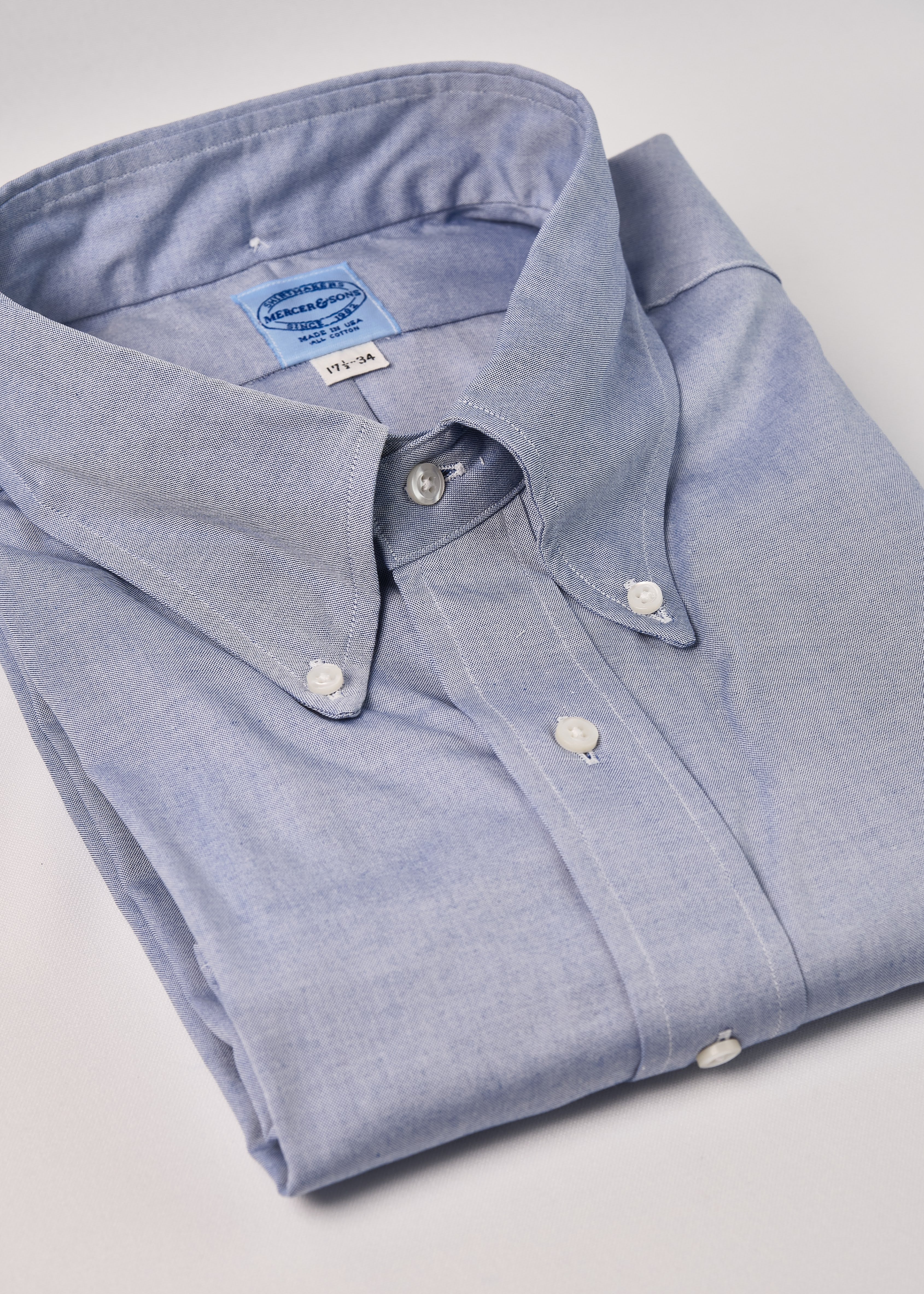 Brompton Blue 80's Two-Ply Pima Cotton Pinpoint Oxford - Image 2