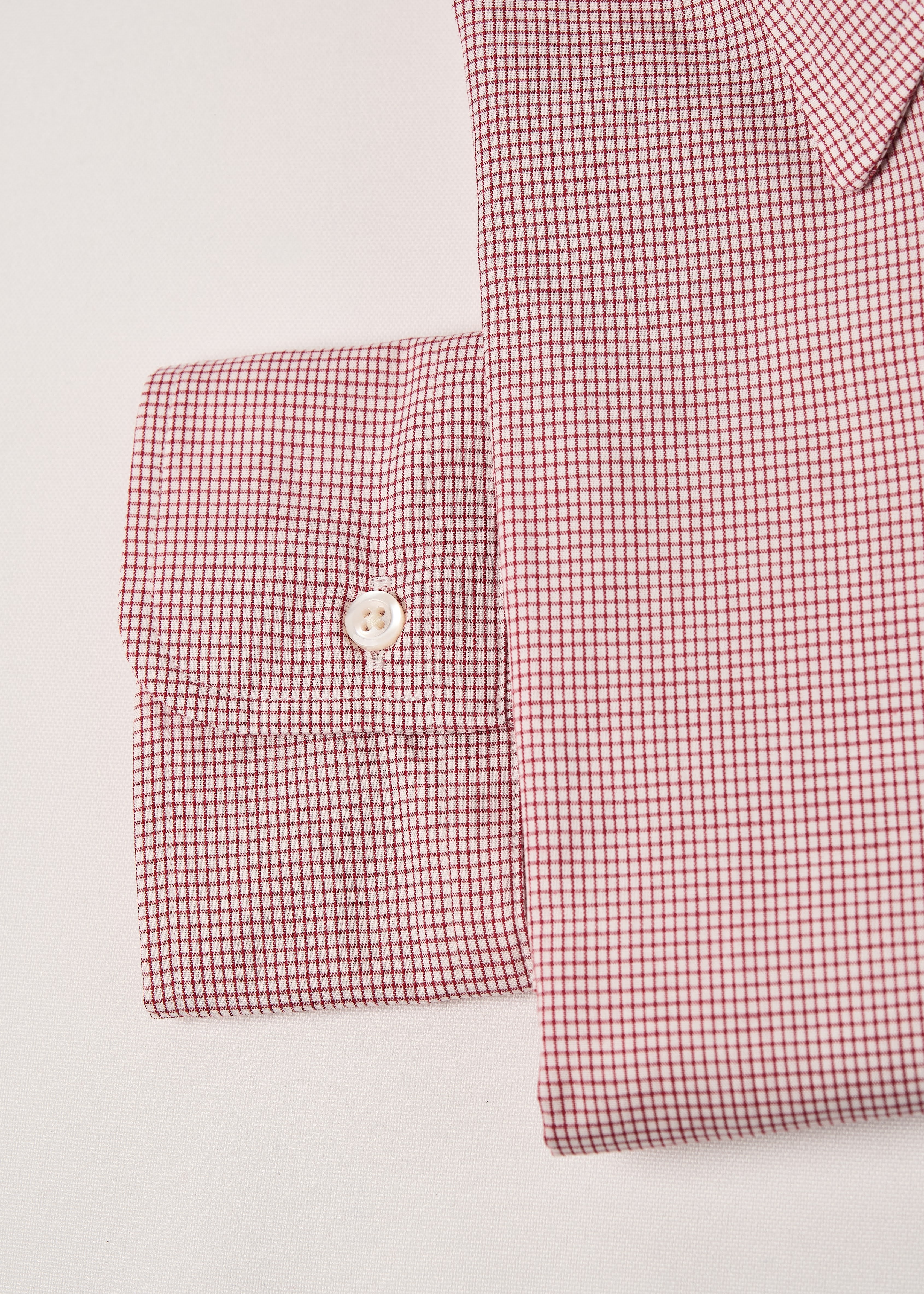 Burgundy Wine on White 2MM Graph Check Broadcloth #015 - Image 3