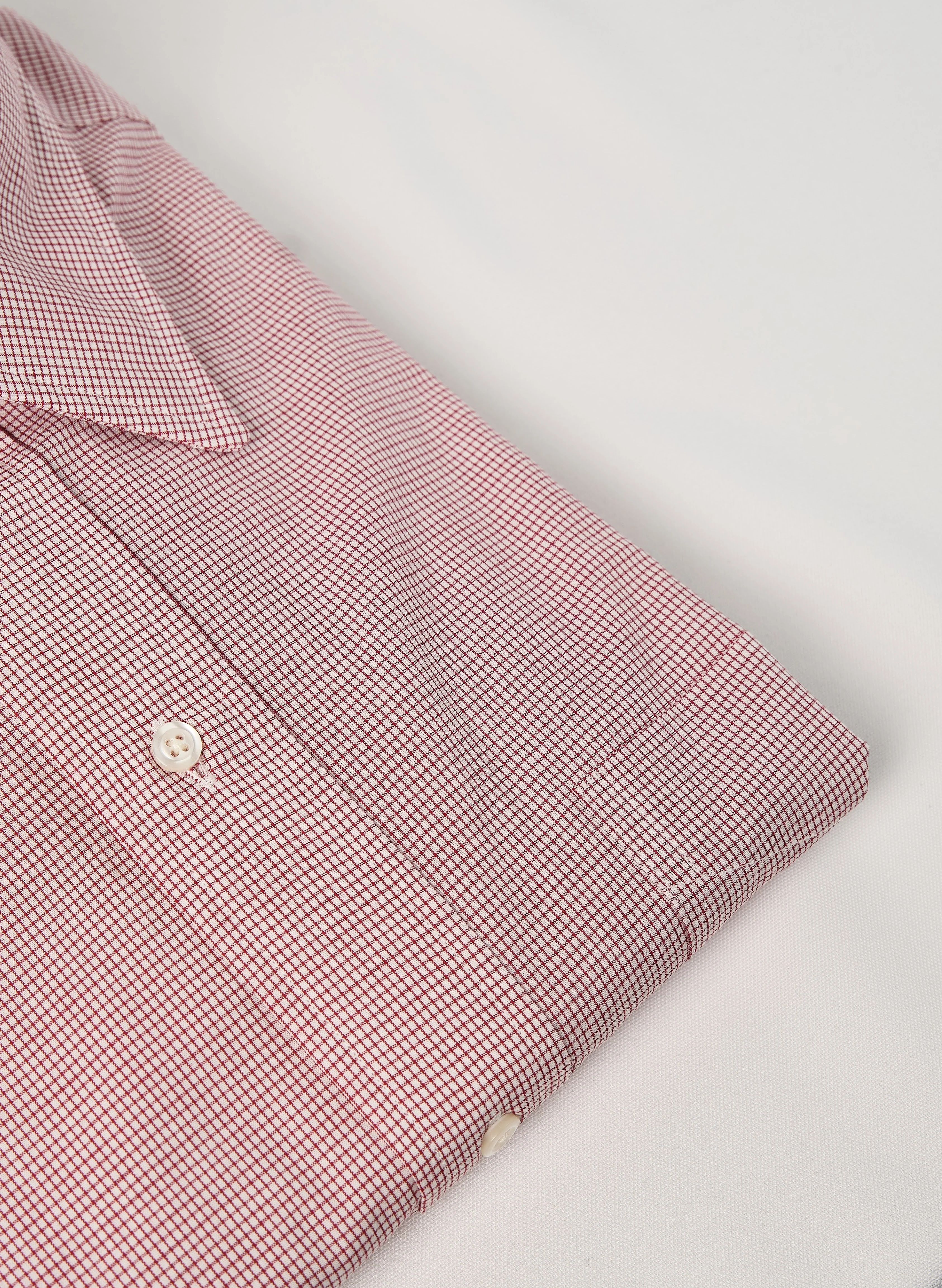Burgundy Wine on White 2MM Graph Check Broadcloth #015 - Image 4