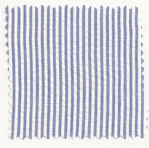 Buzzard's Bay Blue & White Cotton Seersucker Stripe
