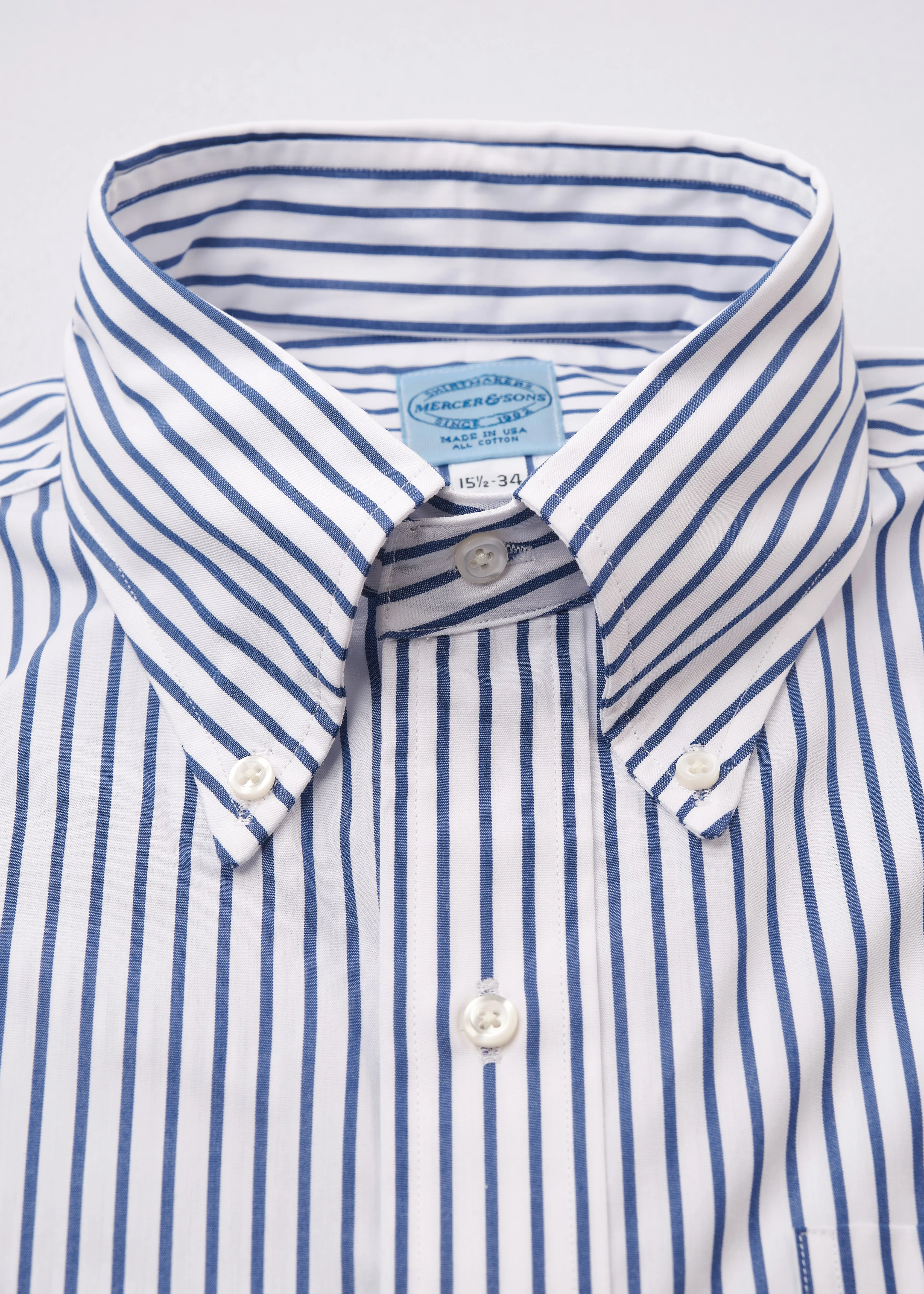 Classic Blue Bengal Stripe Broadcloth - Image 2