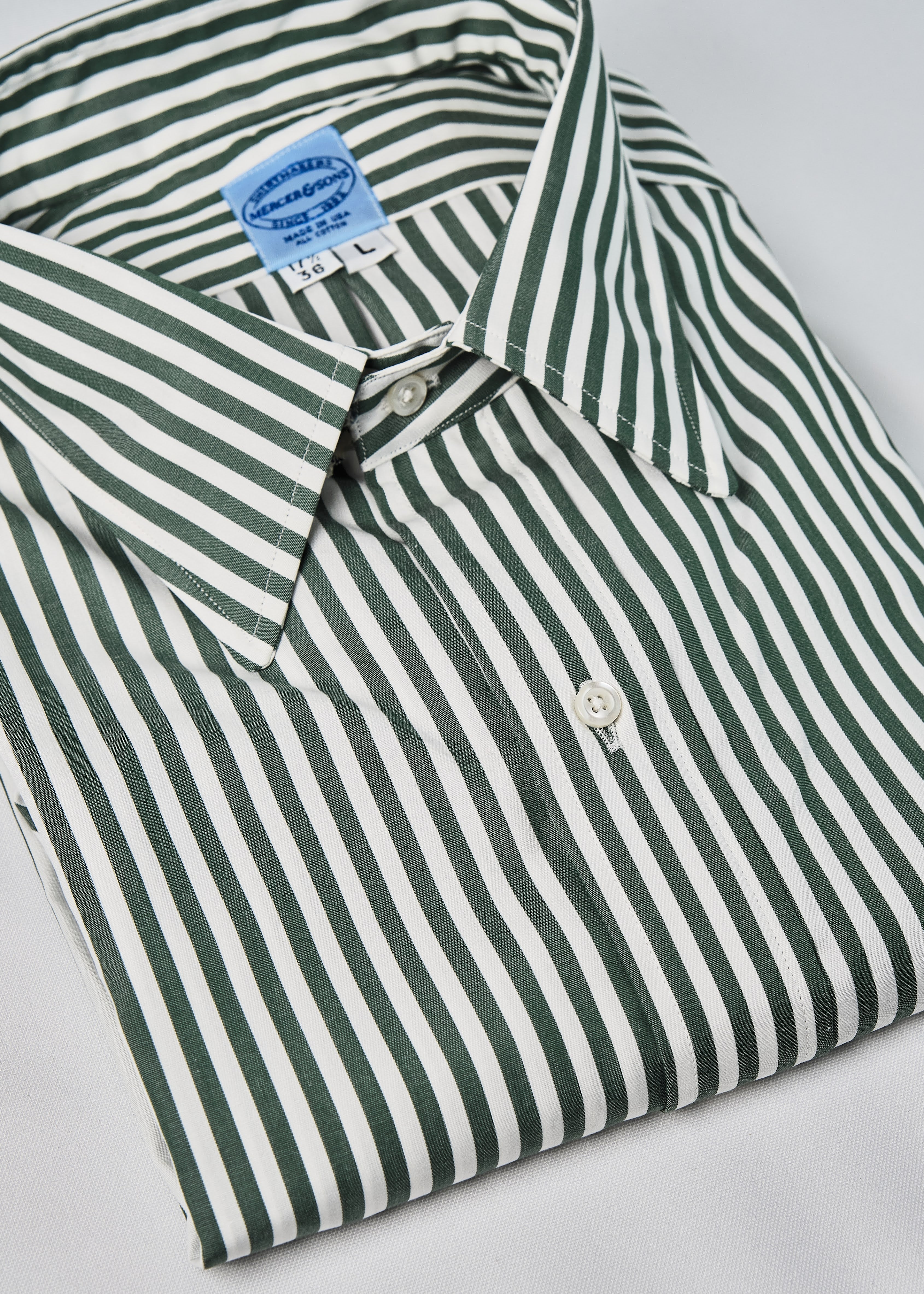 Regal Green 5MM Bengal Stripe Broadcloth - Image 3