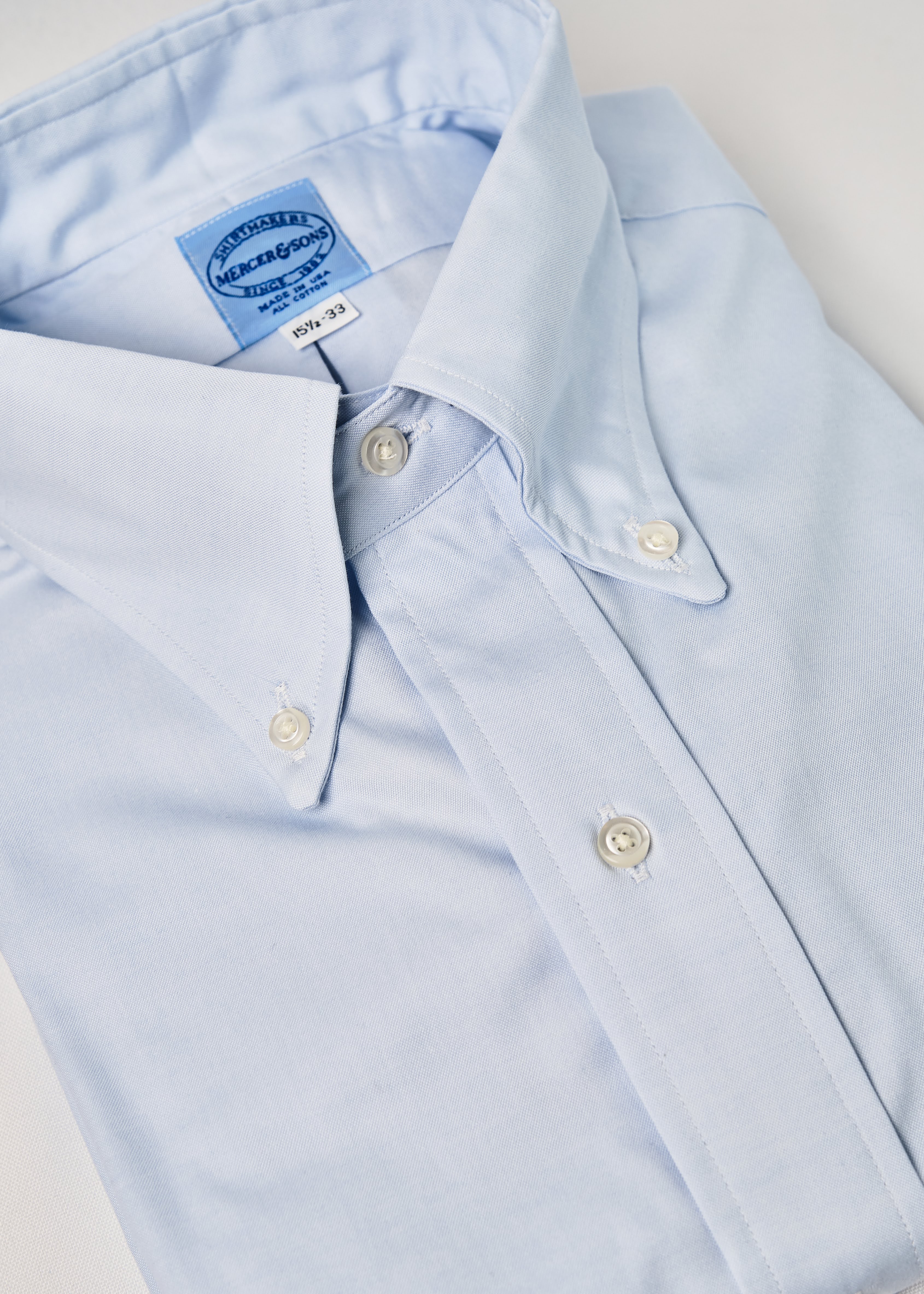 Light Blue 80's Two-Ply Pima Cotton Pinpoint Oxford - Image 2