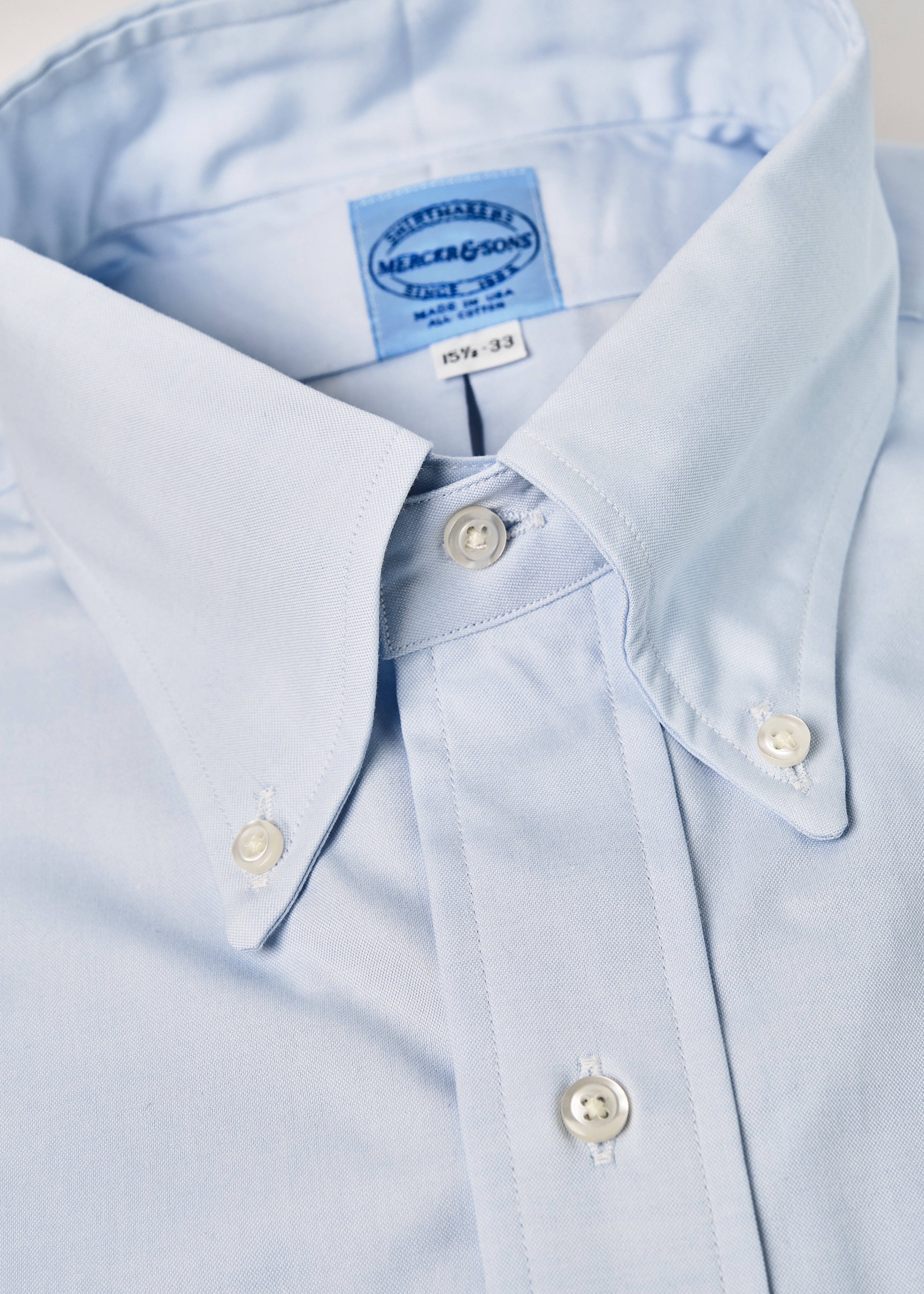 Light Blue 80's Two-Ply Pima Cotton Pinpoint Oxford - Image 3