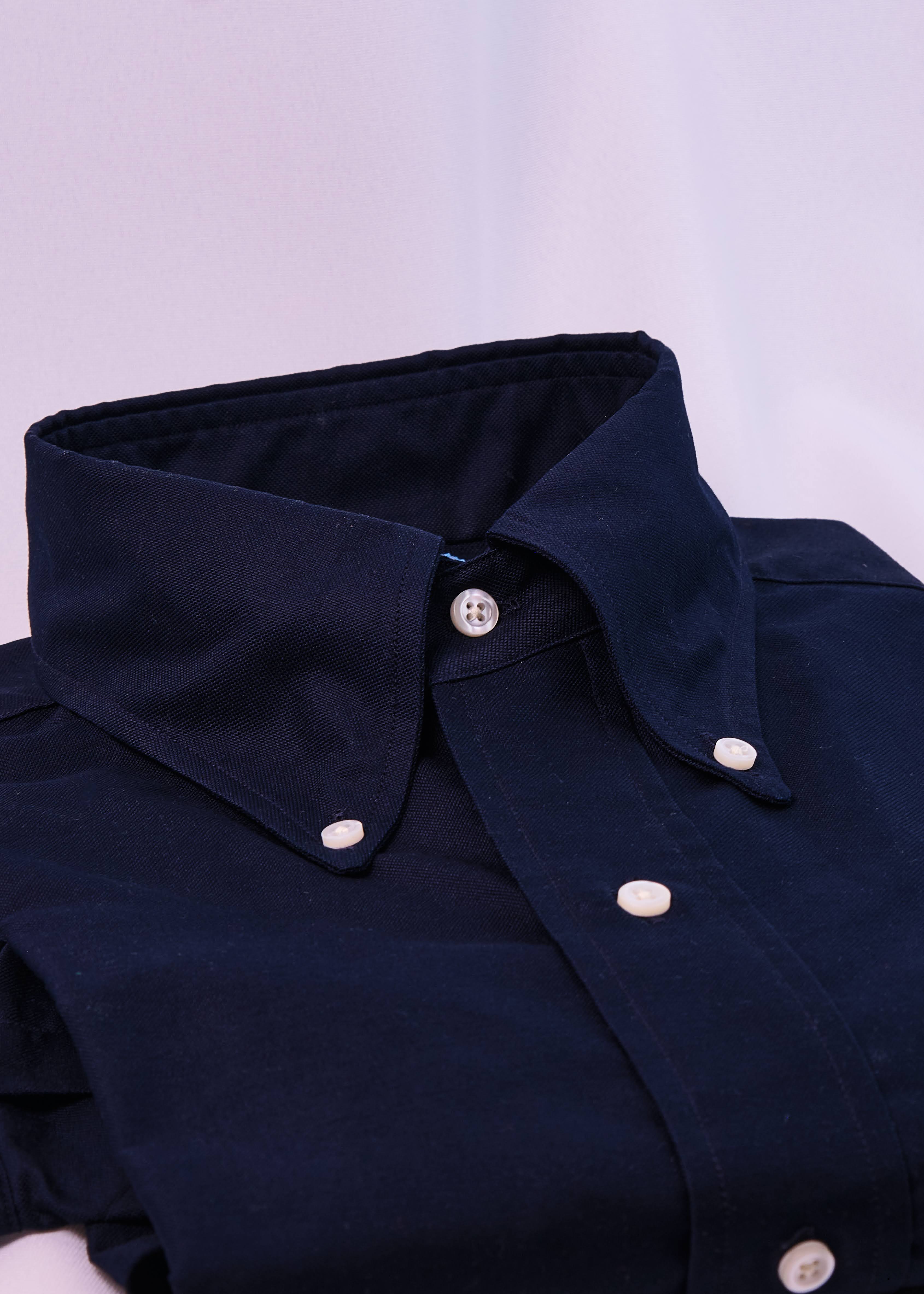 Midnight Blue Two-Ply 100% Pima Cotton Oxford - Image 3