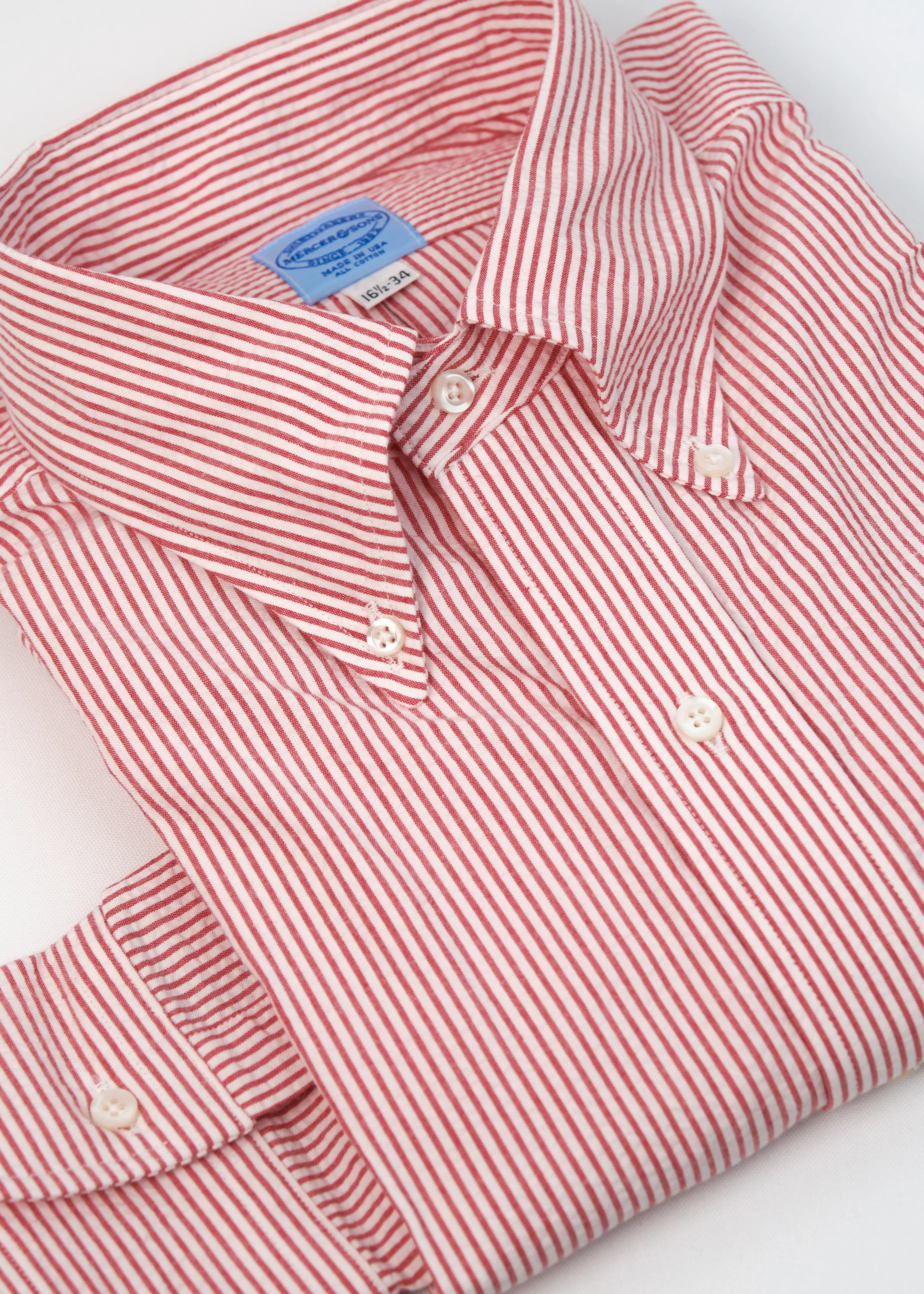 Nantucket Red & White Cotton Seersucker Stripe - Image 2