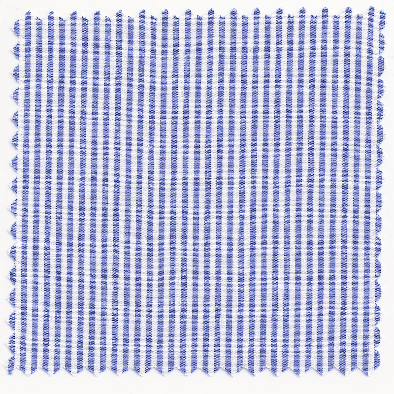 Nile Blue & White Bankers 1/16" Cotton Broadcloth Stripe