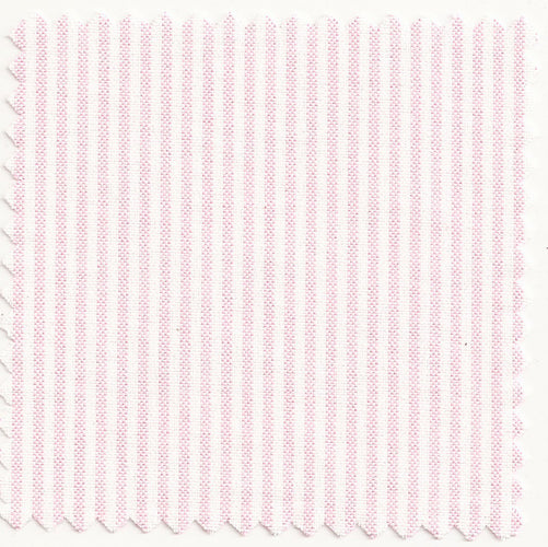 Pink & White University Stripe Two-Ply 100% Pima Cotton Oxford