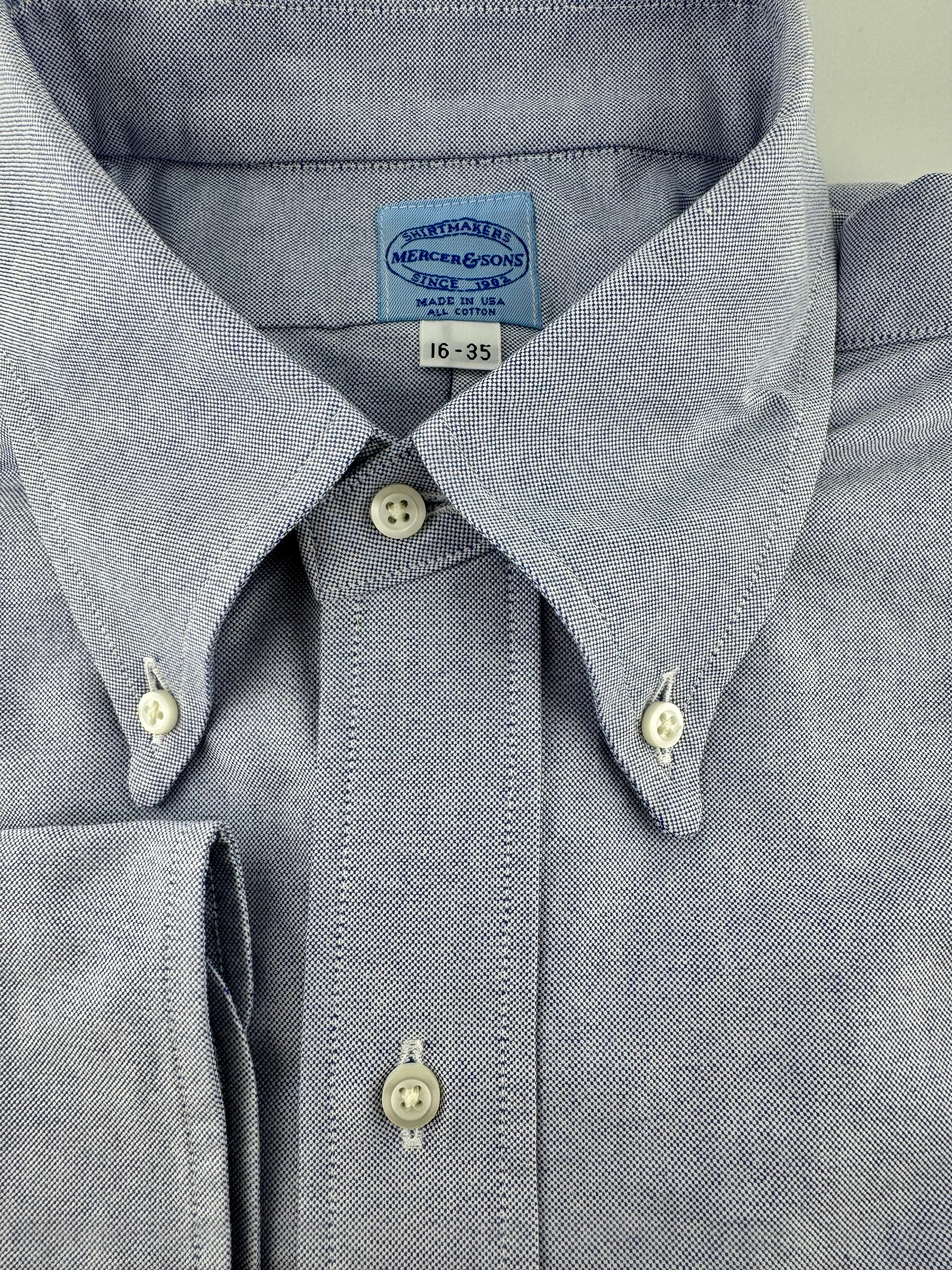 Blue Two-Ply Classic 100% Pima Cotton Oxford with Button-Down Collar - Image 3