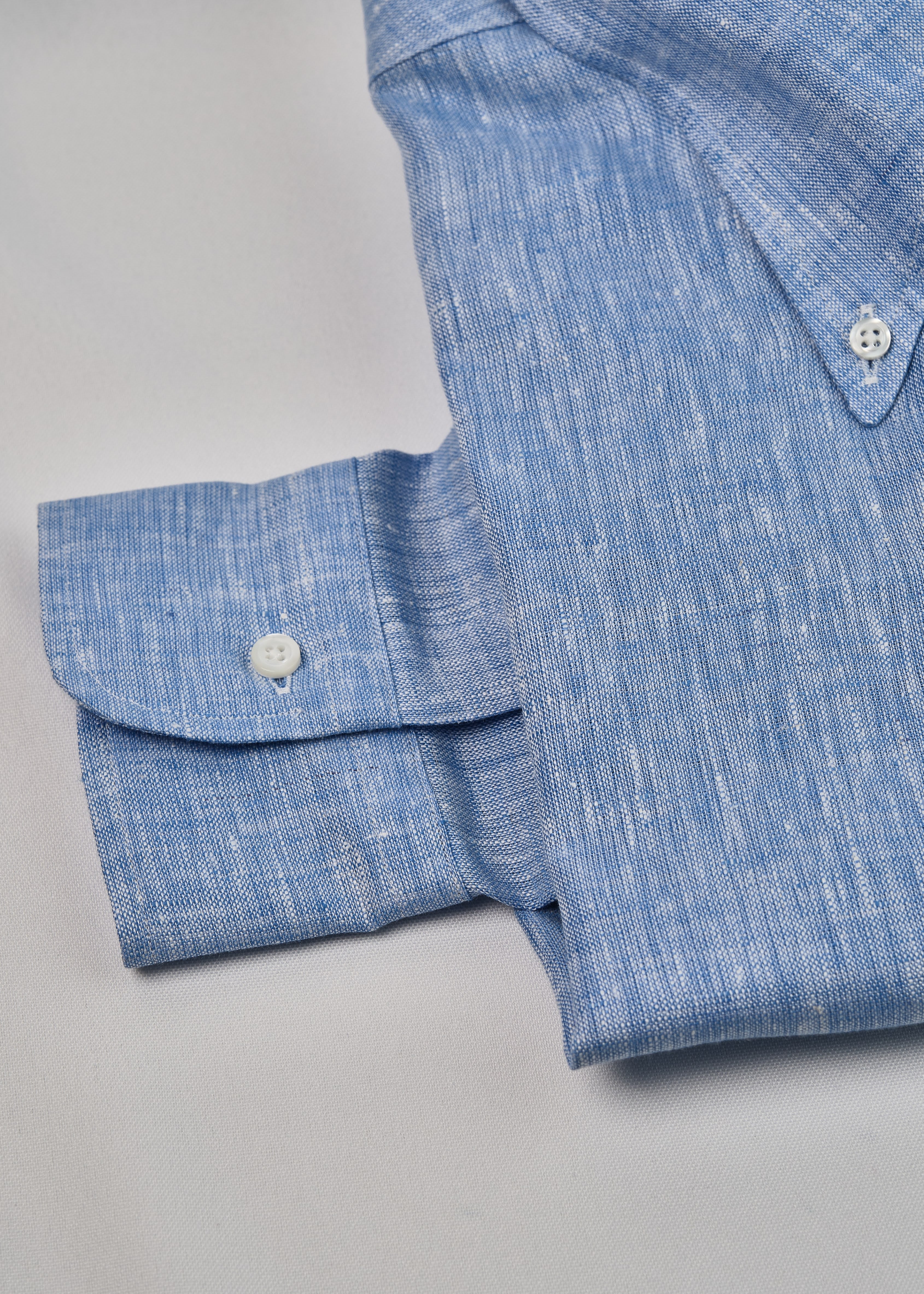 Sky Blue 100% Fine Linen - Image 4