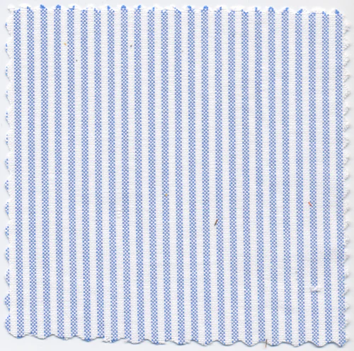 Skye Blue & White University Stripe 100% Pima Cotton Oxford
