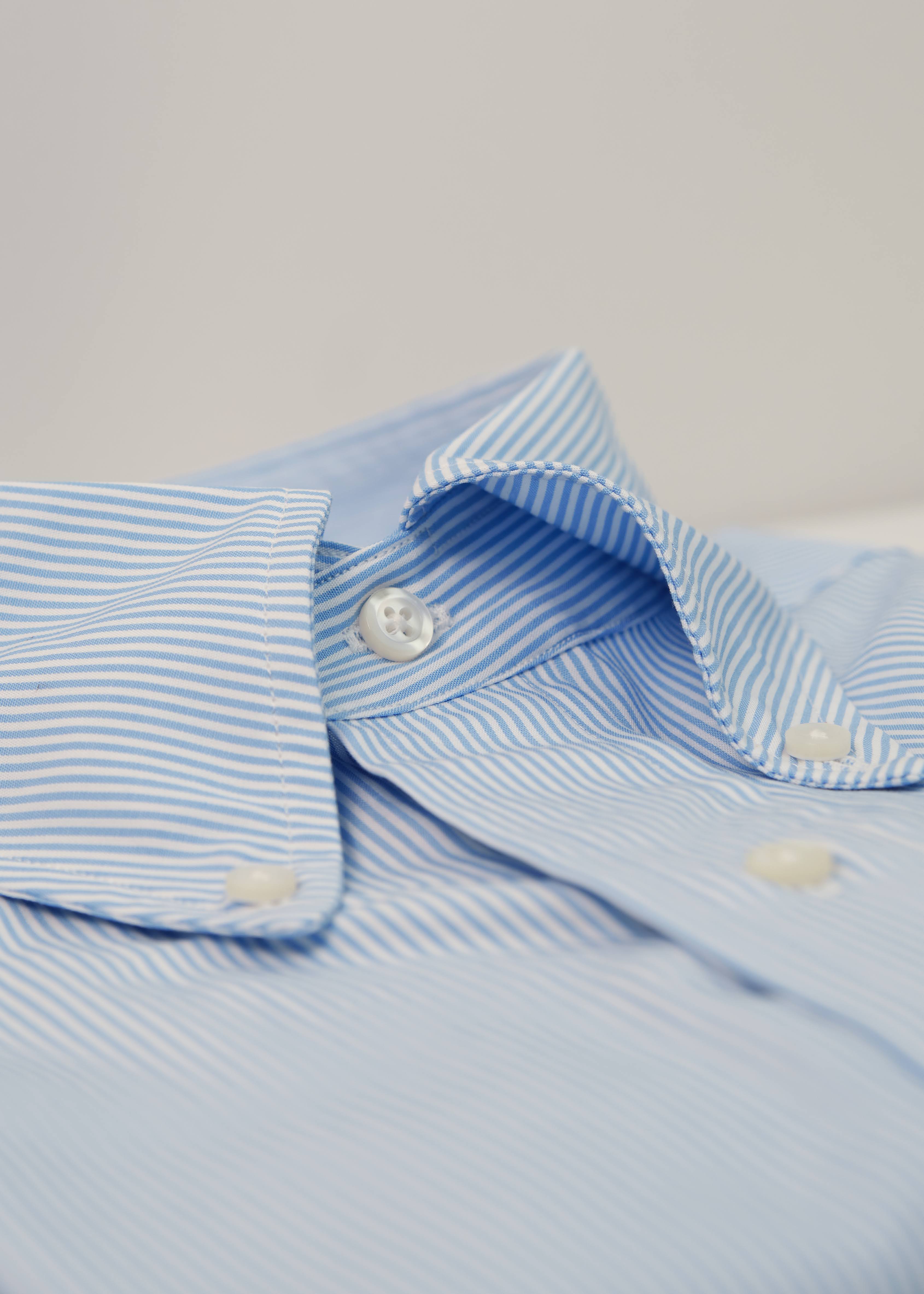 Skye Blue Bankers 1/16" Broadcloth Stripe - Image 6
