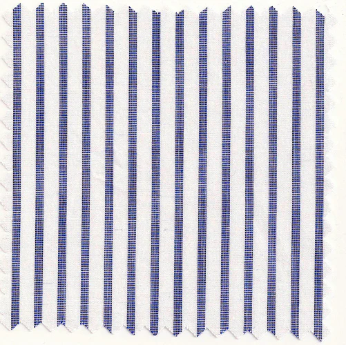 White End-on-End Broadcloth with Bold Blue Stripe